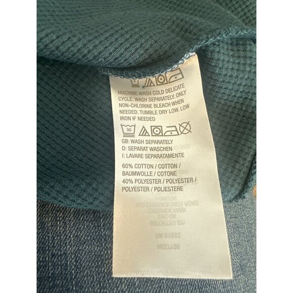Denim & Co Essentials Regular Waffle Knit Scoop Neck Swing Tunic Fall Teal XS - Picture 5 of 6